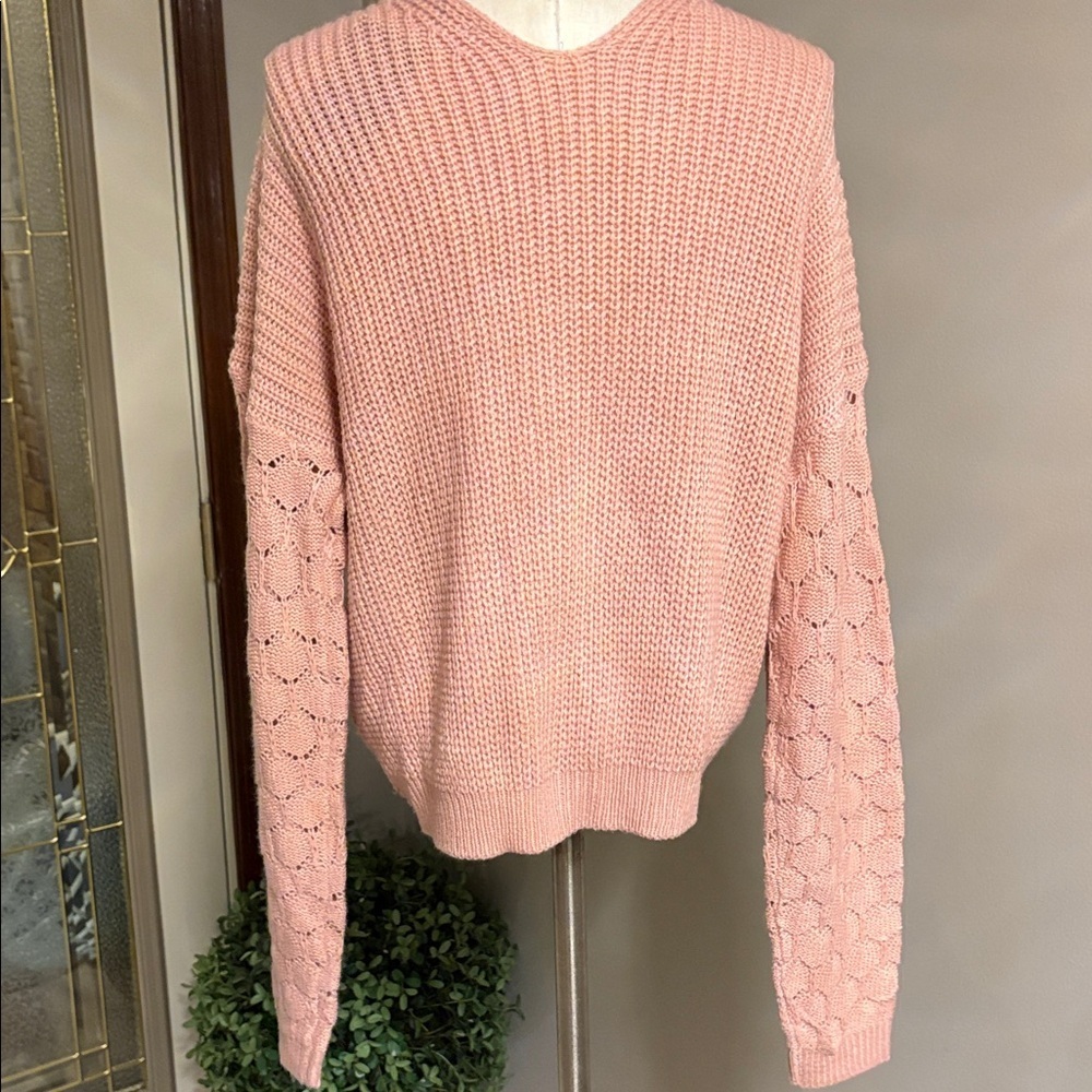 Fashion Nova YRIS Blush Twist Front crop knitted sweater XL V neck - Picture 8 of 13
